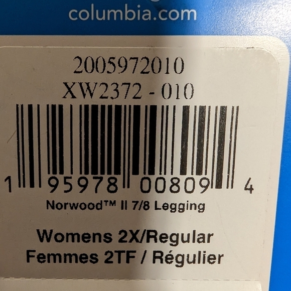 COLUMBIA performance Woman's black active Leggings, Size 2x or 3x, - Picture 7 of 13